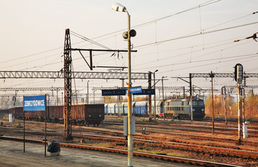 Railway station in Zebrzydowice. Poland