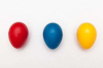 colorful toy eggs for kids play on white backgrounds