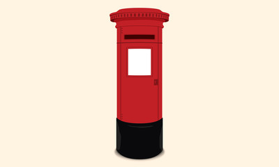 British postbox - Red mail box / England London Illustration