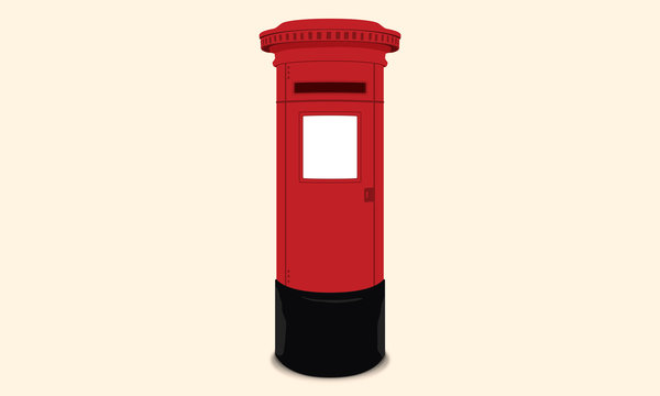 British postbox - Red mail box / England London Illustration