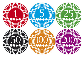 set of gambling chips
