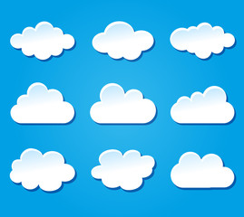 clouds design on blue background