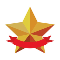 star emblem with banner icon image vector illustration design 