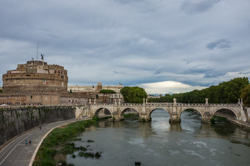 Fototapeta na wymiar Mausoleum of Hadrian or Castel Sant'Angelo in Rome 