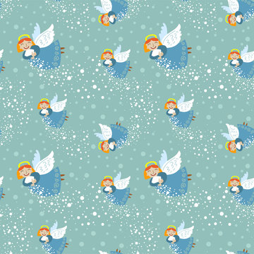 Winter holiday seamless background
