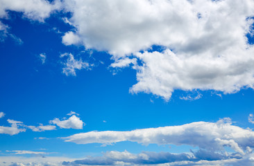 Blue sky with white clouds in a summer day