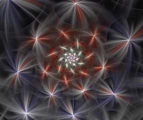 abstract multicolored fluffy fractal computer generated image