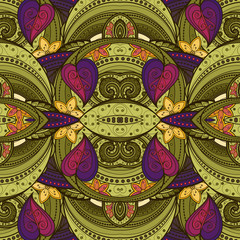 Vector Seamless Abstract Tribal Pattern