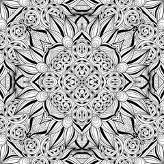 Vector Seamless Abstract Black and White Tribal Pattern