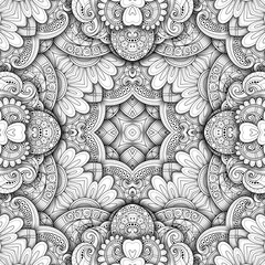 Vector Seamless Abstract Black and White Tribal Pattern