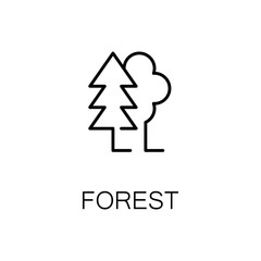 Forest flat icon or logo for web design.