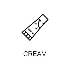 Cream flat icon or logo for web design.