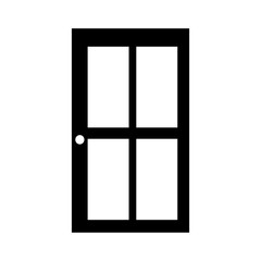 glass and wood door icon image vector illustration design 