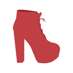 high heel boot shoe icon image vector illustration design 