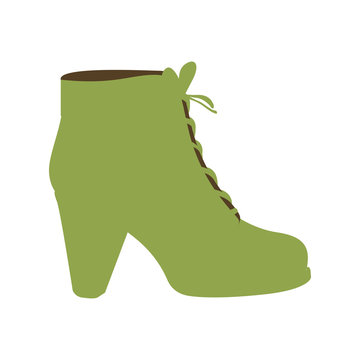 high heel boot shoe icon image vector illustration design 