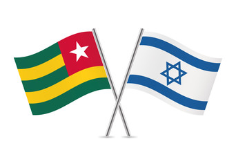 Togo and Israel flags. Vector illustration.
