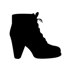 high heel boot shoe icon image vector illustration design 