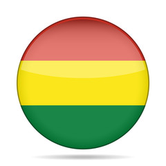 Flag of Bolivia. Shiny round button.