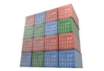 Cargo ontainers 3d illustration