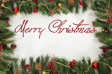 Merry Christmas on decerotive festive background