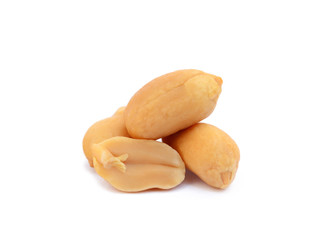 Roasted peanuts snack isolated on a white background