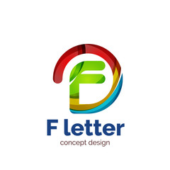 Obraz premium Vector letter concept logo template, abstract business icon