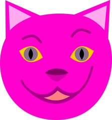 Cartoon cat face pink