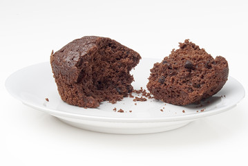 maffin al cioccolato rotto in piatto