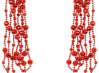 Red chain christmas, decoration christmas isolated on white back