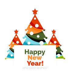 Happy New Year and Chrismas holiday greeting card elements