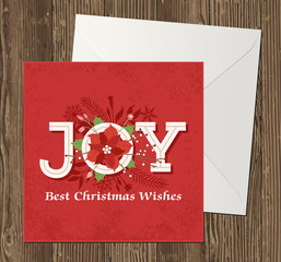Christmas Poinsettia Decoration greeting card