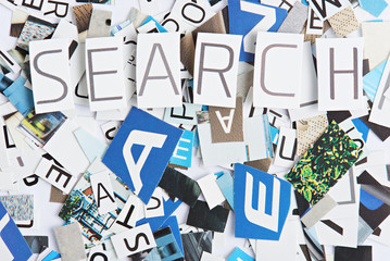 Search word cutout from paper