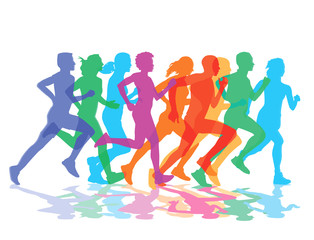 Plakat eine Gruppe von Läufern
