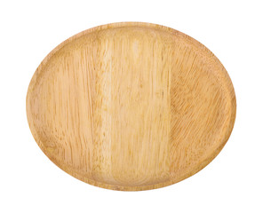wood plate on white background