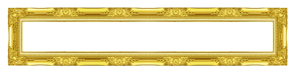 antique golden frame isolated on white background, clipping path