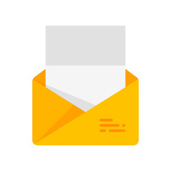 The envelope with the letter. Vector icon.