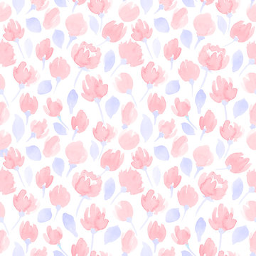 cute watercolor flowers seamless vector pattern. floral pattern for your design