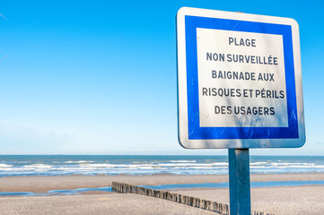 Unguarded beach in France