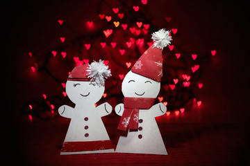 Love red hearts puppets