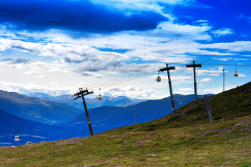 Norway mountain lifters landscape background