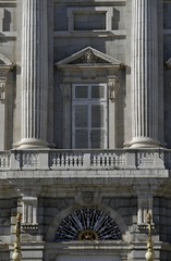 Balc&oacute;n del Palacio Real o de Oriente de Madrid , residencia oficial del rey de Espa&ntilde;a