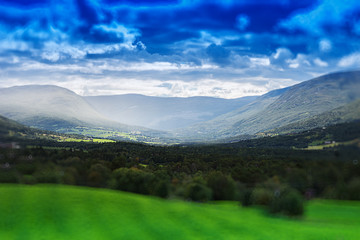 Fototapeta na wymiar Summer Norway valley landscape background