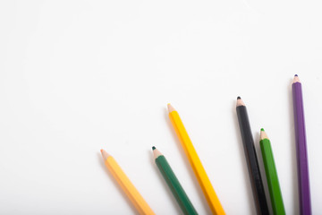 color pencils isolated on white background.