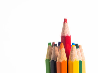 color pencils isolated on white background.