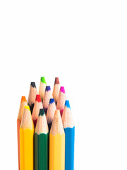 color pencils isolated on white background.
