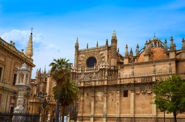 Fototapeta na wymiar Seville cathedral and Archivo Indias Sevilla