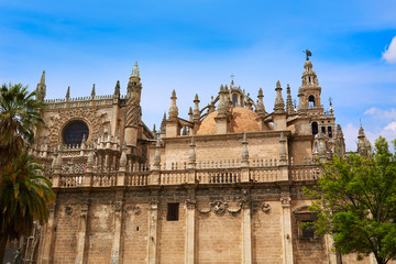 Fototapeta na wymiar Seville cathedral facade of Sevilla Andalusia