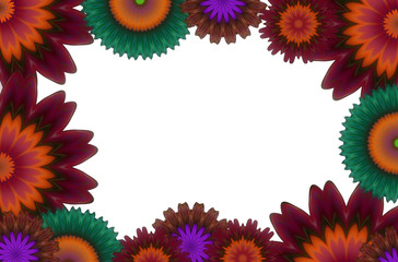 Obraz premium White background with flowered frame