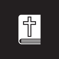 Obraz premium Holy Bible book icon vector, filled flat sign, solid pictogram isolated on black, logo illustration