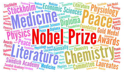 Fototapeta premium Nobel prize word cloud